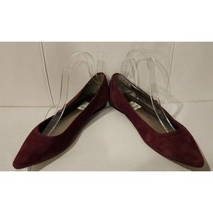 Monet Womens Shoes Leather Georgina Wine Vintage Flats Shoes‎ Slip On Size 8.5 M